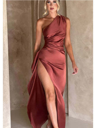 Off-Shoulder Slit Dress