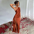 Off-Shoulder Slit Dress