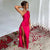 Off-Shoulder Slit Dress