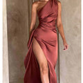 Off-Shoulder Slit Dress
