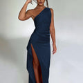 Off-Shoulder Slit Dress