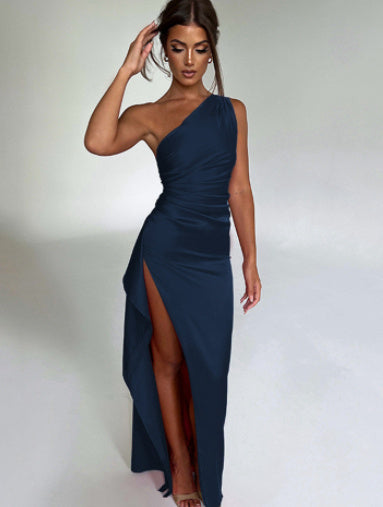 Off-Shoulder Slit Dress