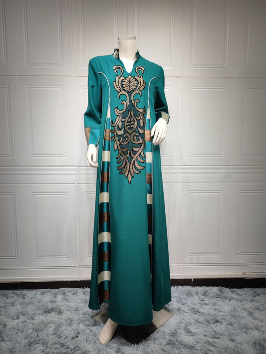 Elegant Long Embroidered Dress