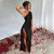 Off-Shoulder Slit Dress