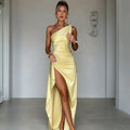 Off-Shoulder Slit Dress
